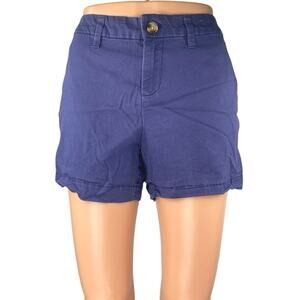 Faded Glory Women's Purple Blue High Waist Pockets Casual Mini Chino Shorts Sz 6
